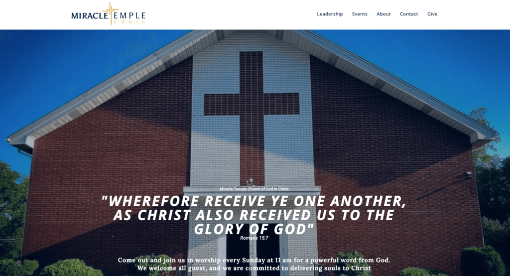 Miracle Temple website project